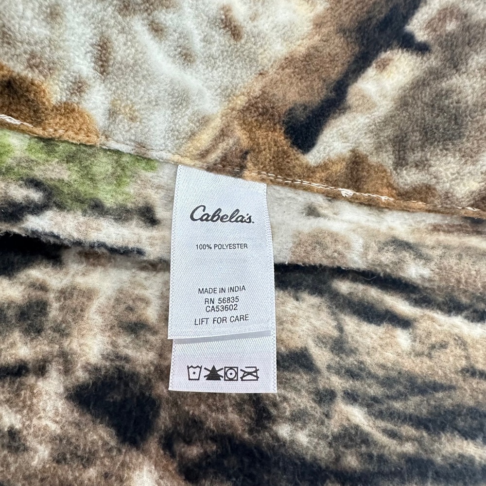 Cabelas Zonz Woodlands Camo Fleece Robe Mens S/M Camouflage Loungewear - Picture 7 of 9